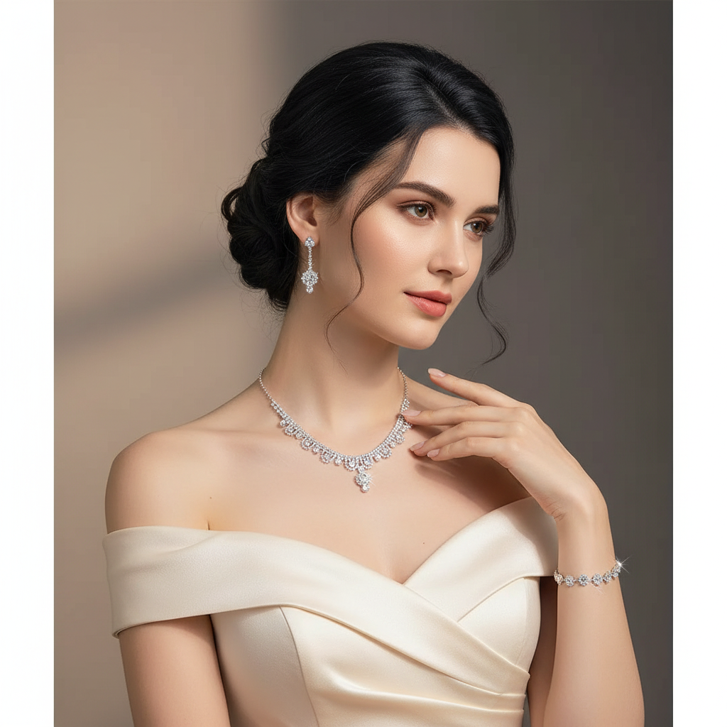 Bridal jewellery set lifestyle preview