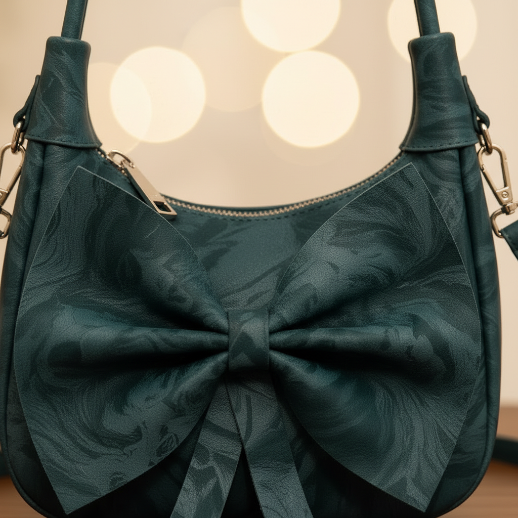 Detail Shot - Green Bow Bag