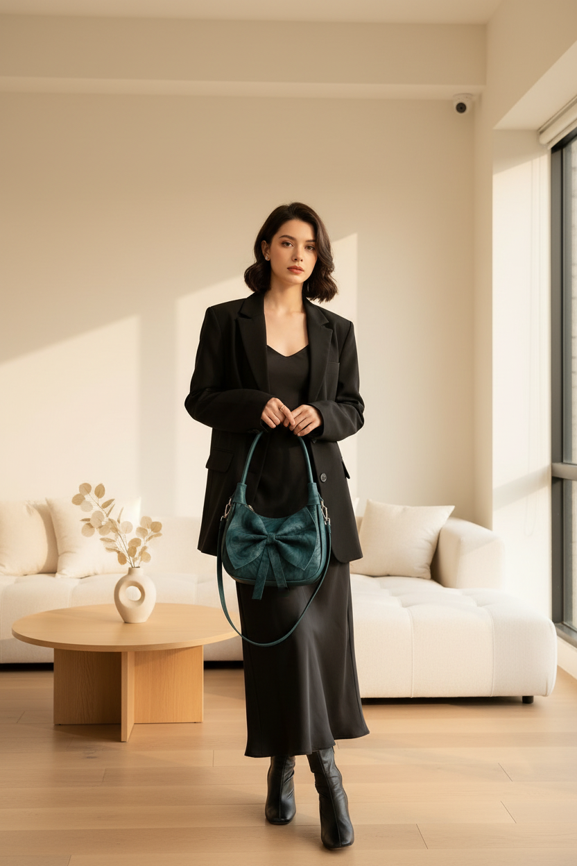 Lifestyle - Green Bow Shoulder Bag