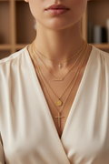 TAJIO layered necklace lifestyle render