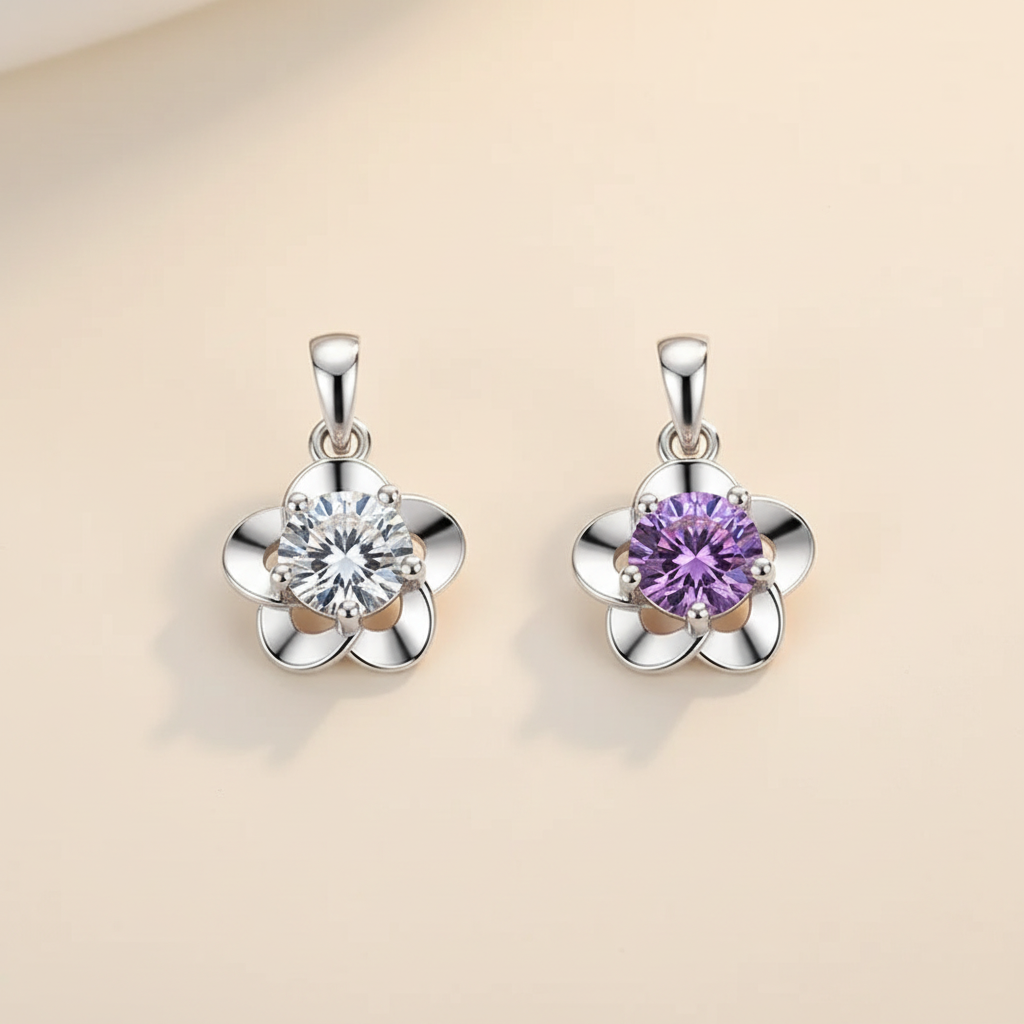 White and purple flower pendant hero preview