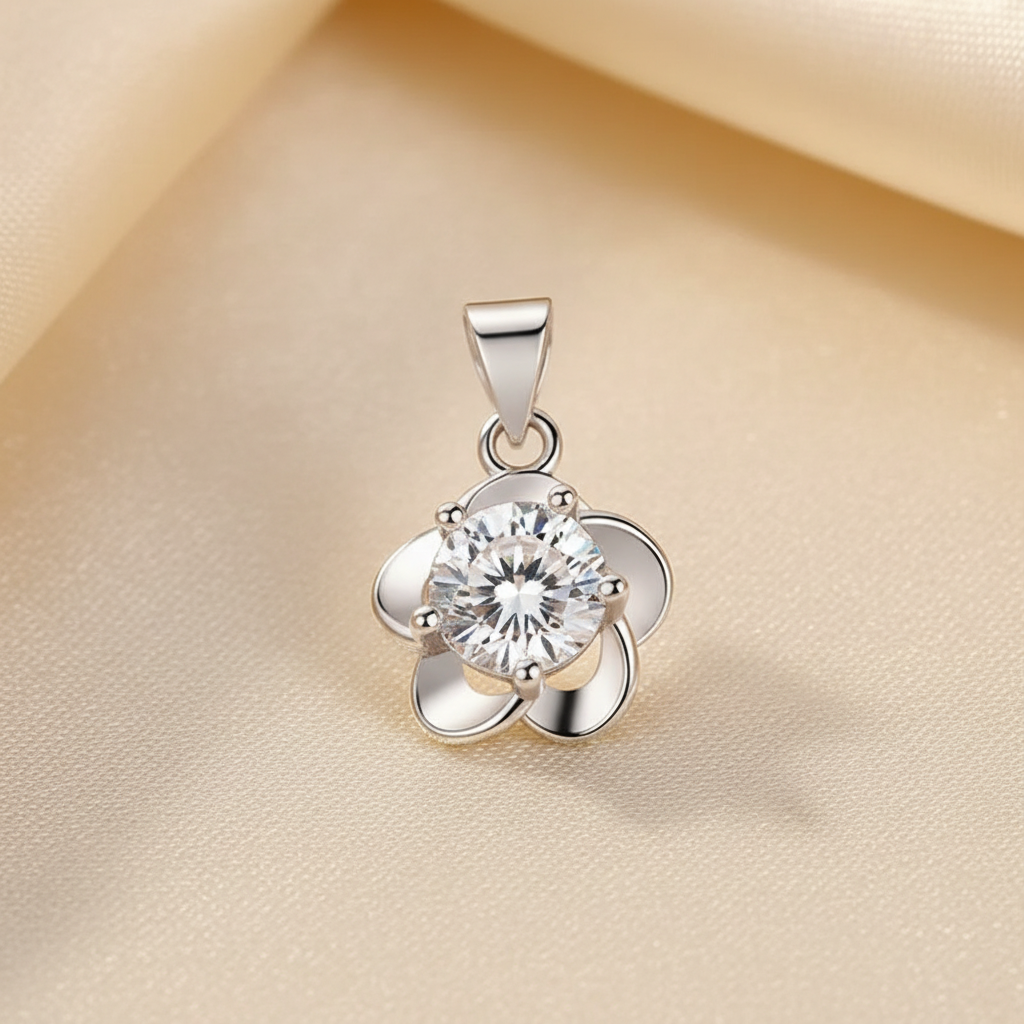 White flower pendant detail preview